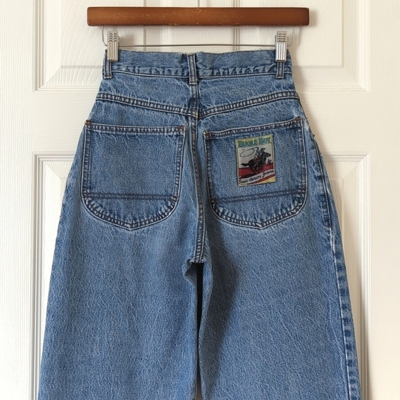 Bugle Boy 80's Vintage Medium Wash Pleated High Waisted Tapered Leg Mom Jeans 5 - Picture 5 of 15